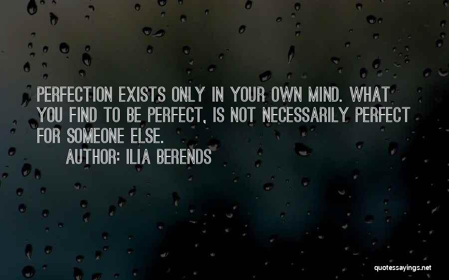 Ilia Berends Quotes: Perfection Exists Only In Your Own Mind. What You Find To Be Perfect, Is Not Necessarily Perfect For Someone Else.