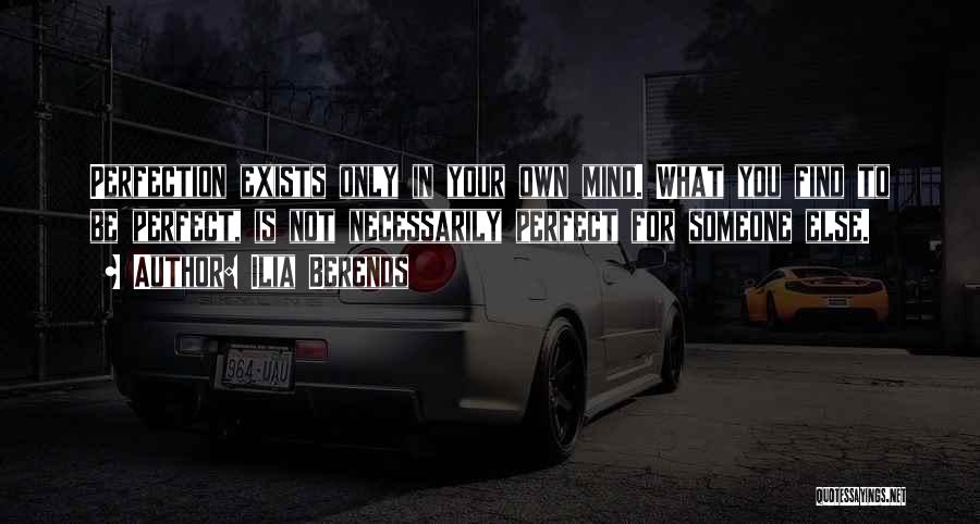 Ilia Berends Quotes: Perfection Exists Only In Your Own Mind. What You Find To Be Perfect, Is Not Necessarily Perfect For Someone Else.