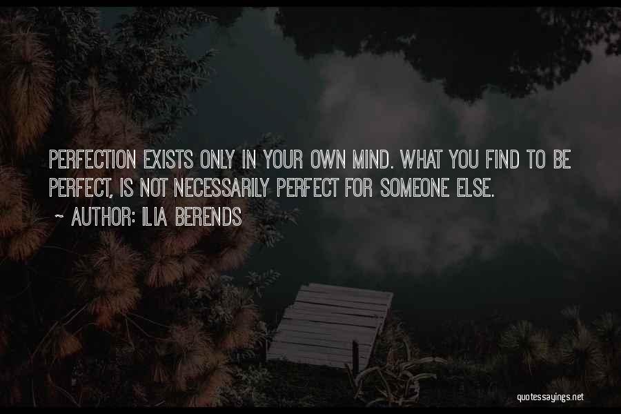 Ilia Berends Quotes: Perfection Exists Only In Your Own Mind. What You Find To Be Perfect, Is Not Necessarily Perfect For Someone Else.