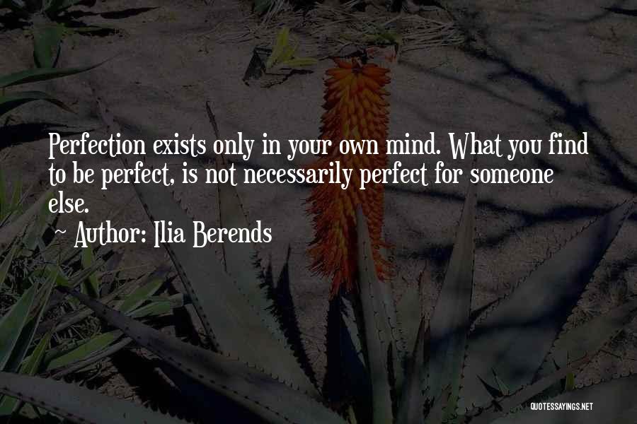 Ilia Berends Quotes: Perfection Exists Only In Your Own Mind. What You Find To Be Perfect, Is Not Necessarily Perfect For Someone Else.