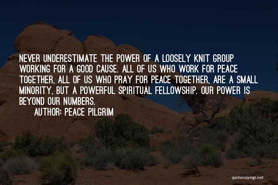 Peace Pilgrim Quotes: Never Underestimate The Power Of A Loosely Knit Group Working For A Good Cause. All Of Us Who Work For