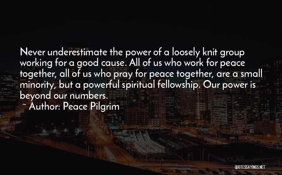 Peace Pilgrim Quotes: Never Underestimate The Power Of A Loosely Knit Group Working For A Good Cause. All Of Us Who Work For