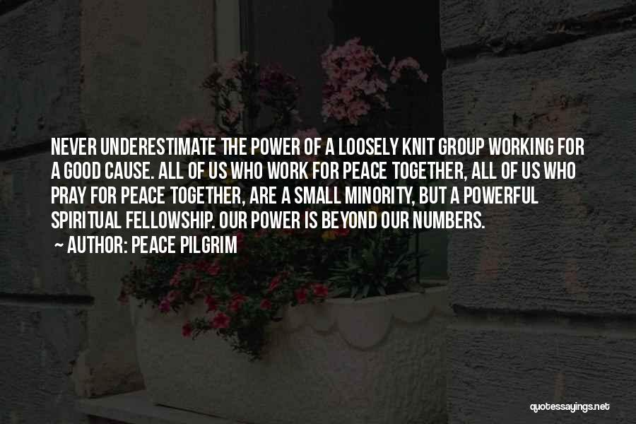 Peace Pilgrim Quotes: Never Underestimate The Power Of A Loosely Knit Group Working For A Good Cause. All Of Us Who Work For