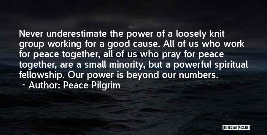 Peace Pilgrim Quotes: Never Underestimate The Power Of A Loosely Knit Group Working For A Good Cause. All Of Us Who Work For