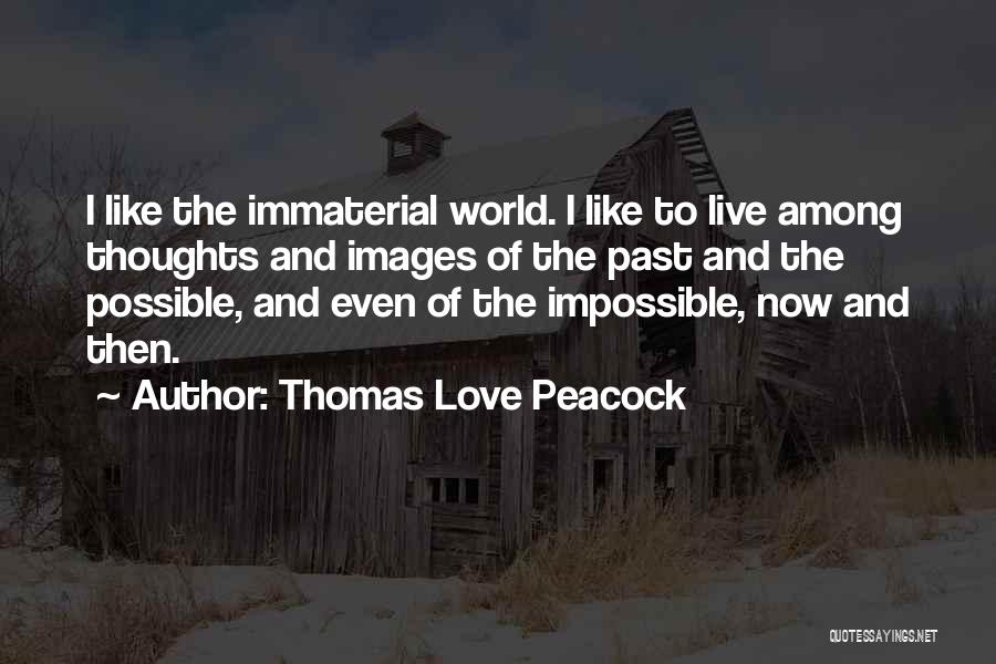 Thomas Love Peacock Quotes: I Like The Immaterial World. I Like To Live Among Thoughts And Images Of The Past And The Possible, And