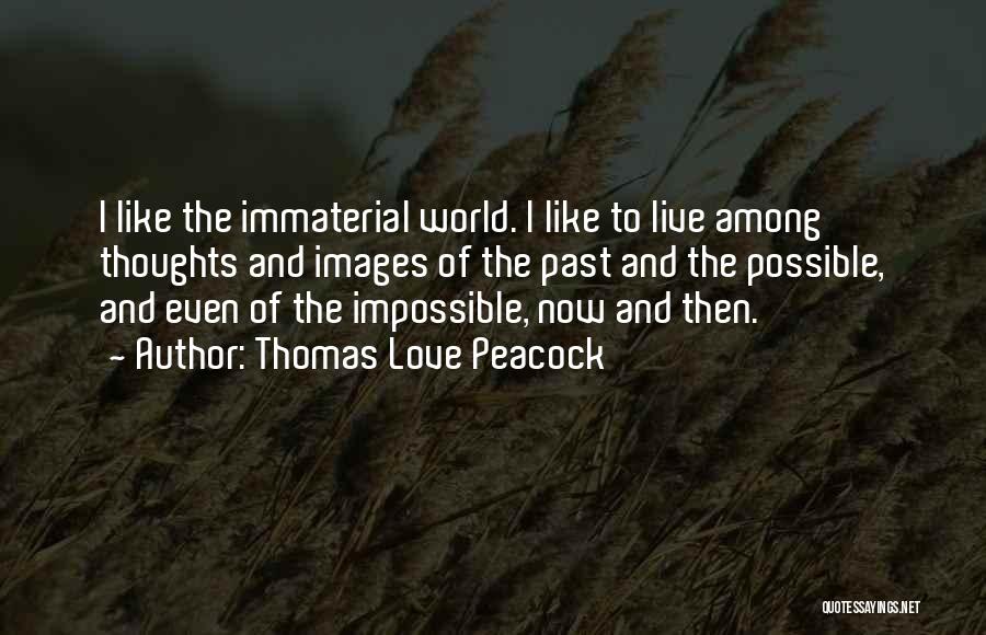 Thomas Love Peacock Quotes: I Like The Immaterial World. I Like To Live Among Thoughts And Images Of The Past And The Possible, And