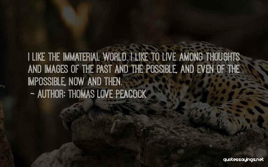 Thomas Love Peacock Quotes: I Like The Immaterial World. I Like To Live Among Thoughts And Images Of The Past And The Possible, And
