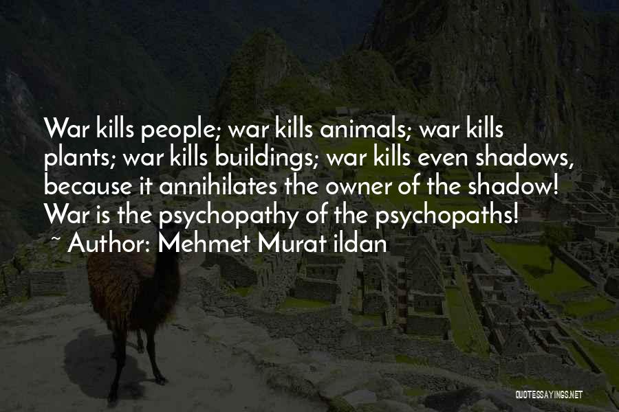 Mehmet Murat Ildan Quotes: War Kills People; War Kills Animals; War Kills Plants; War Kills Buildings; War Kills Even Shadows, Because It Annihilates The