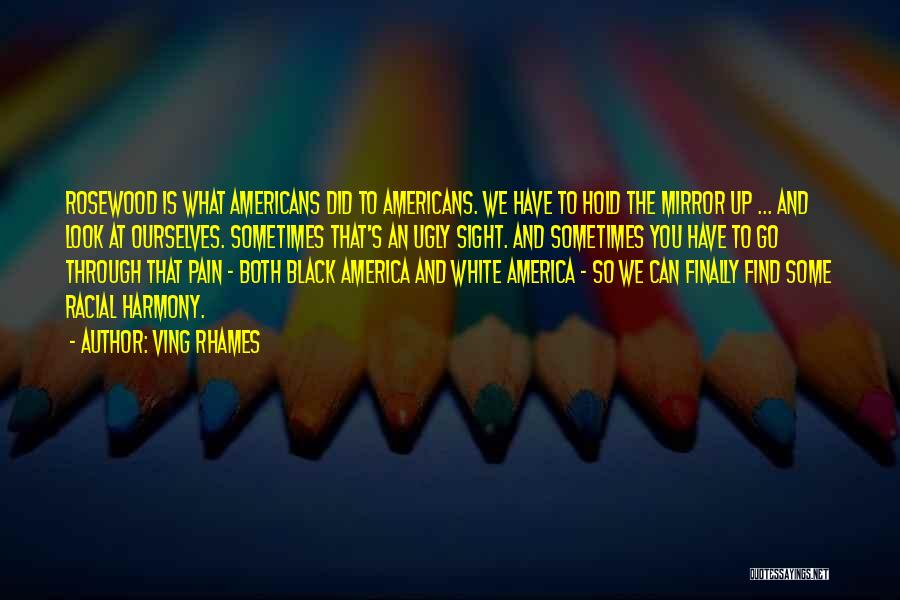 Ving Rhames Quotes: Rosewood Is What Americans Did To Americans. We Have To Hold The Mirror Up ... And Look At Ourselves. Sometimes