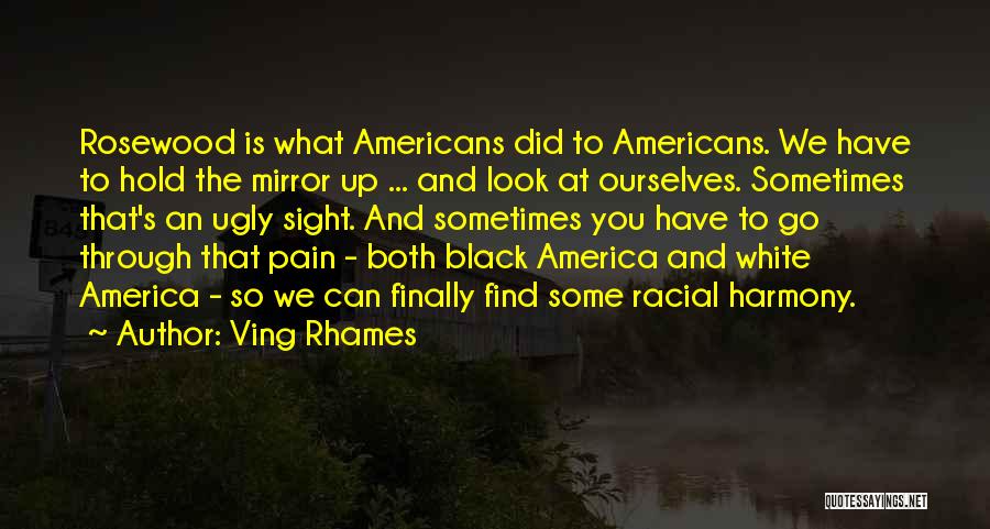 Ving Rhames Quotes: Rosewood Is What Americans Did To Americans. We Have To Hold The Mirror Up ... And Look At Ourselves. Sometimes