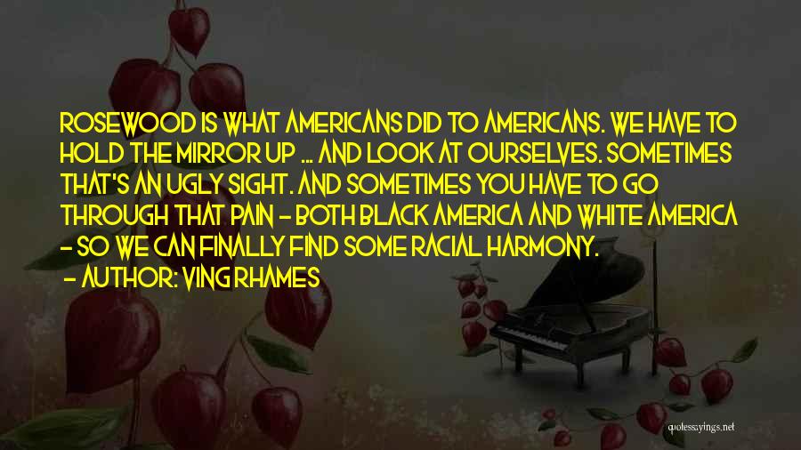 Ving Rhames Quotes: Rosewood Is What Americans Did To Americans. We Have To Hold The Mirror Up ... And Look At Ourselves. Sometimes
