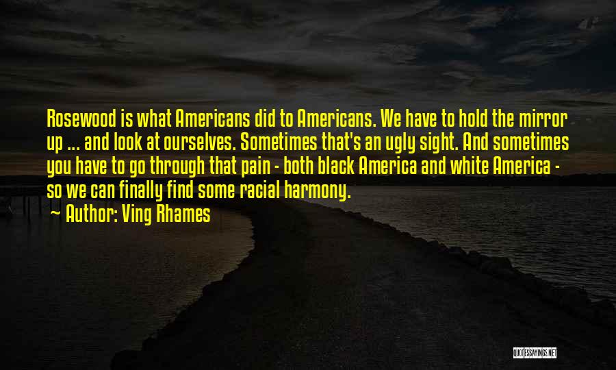 Ving Rhames Quotes: Rosewood Is What Americans Did To Americans. We Have To Hold The Mirror Up ... And Look At Ourselves. Sometimes