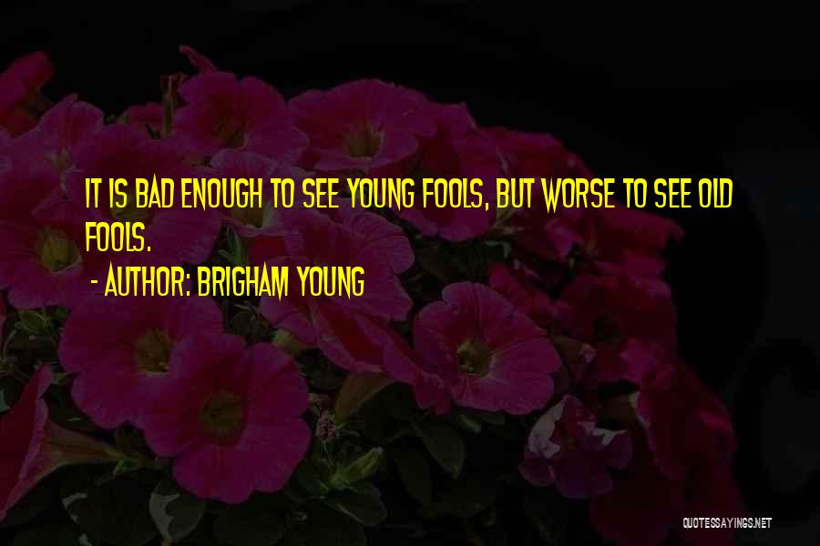 Brigham Young Quotes: It Is Bad Enough To See Young Fools, But Worse To See Old Fools.
