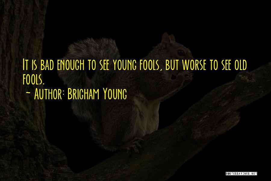 Brigham Young Quotes: It Is Bad Enough To See Young Fools, But Worse To See Old Fools.