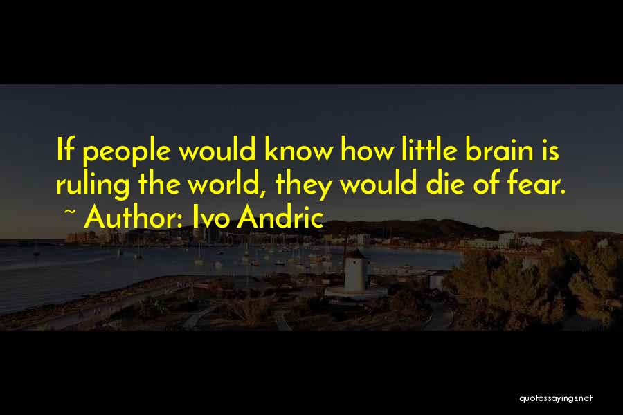 Ivo Andric Quotes: If People Would Know How Little Brain Is Ruling The World, They Would Die Of Fear.