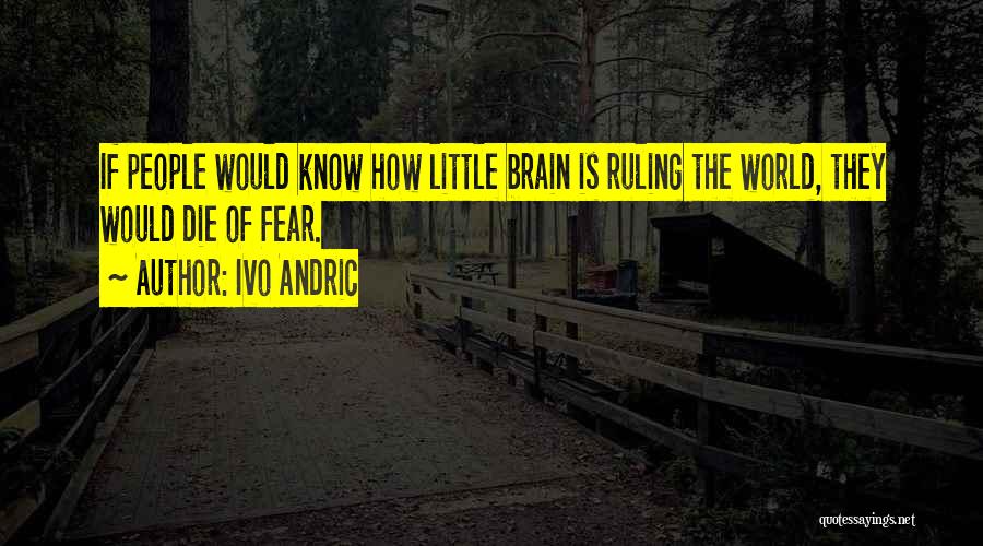 Ivo Andric Quotes: If People Would Know How Little Brain Is Ruling The World, They Would Die Of Fear.
