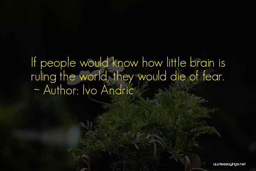 Ivo Andric Quotes: If People Would Know How Little Brain Is Ruling The World, They Would Die Of Fear.