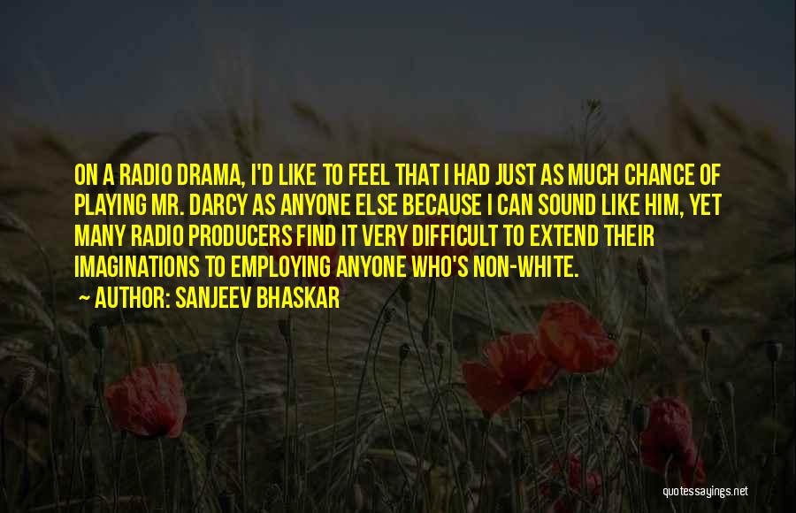 Sanjeev Bhaskar Quotes: On A Radio Drama, I'd Like To Feel That I Had Just As Much Chance Of Playing Mr. Darcy As
