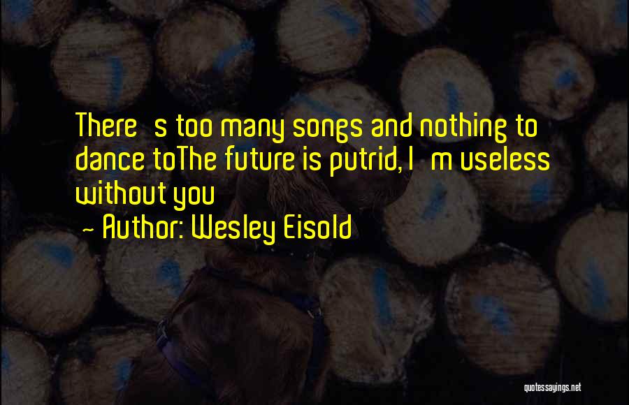 Wesley Eisold Quotes: There's Too Many Songs And Nothing To Dance Tothe Future Is Putrid, I'm Useless Without You