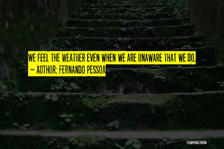 Fernando Pessoa Quotes: We Feel The Weather Even When We Are Unaware That We Do.