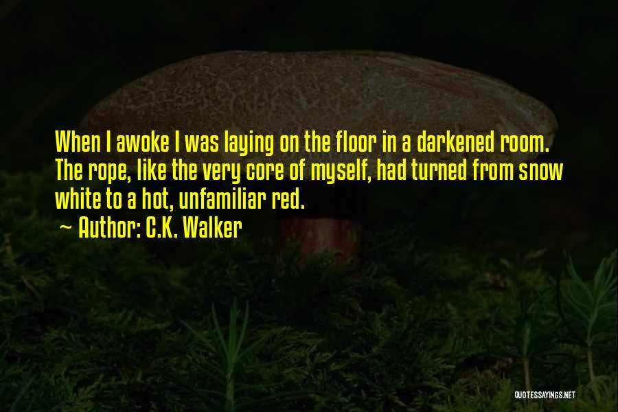 C.K. Walker Quotes: When I Awoke I Was Laying On The Floor In A Darkened Room. The Rope, Like The Very Core Of