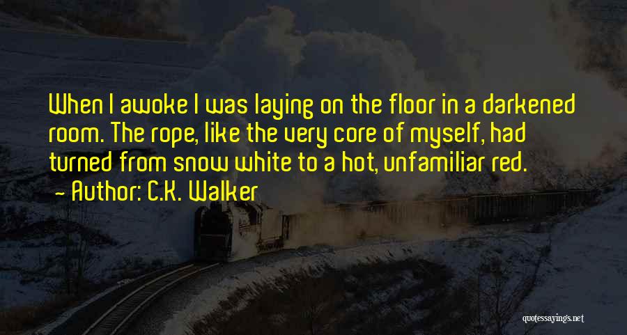 C.K. Walker Quotes: When I Awoke I Was Laying On The Floor In A Darkened Room. The Rope, Like The Very Core Of