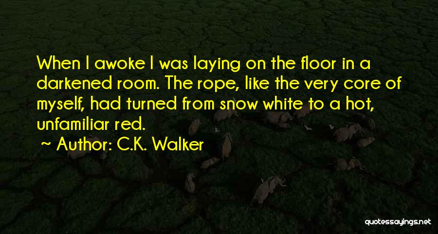 C.K. Walker Quotes: When I Awoke I Was Laying On The Floor In A Darkened Room. The Rope, Like The Very Core Of
