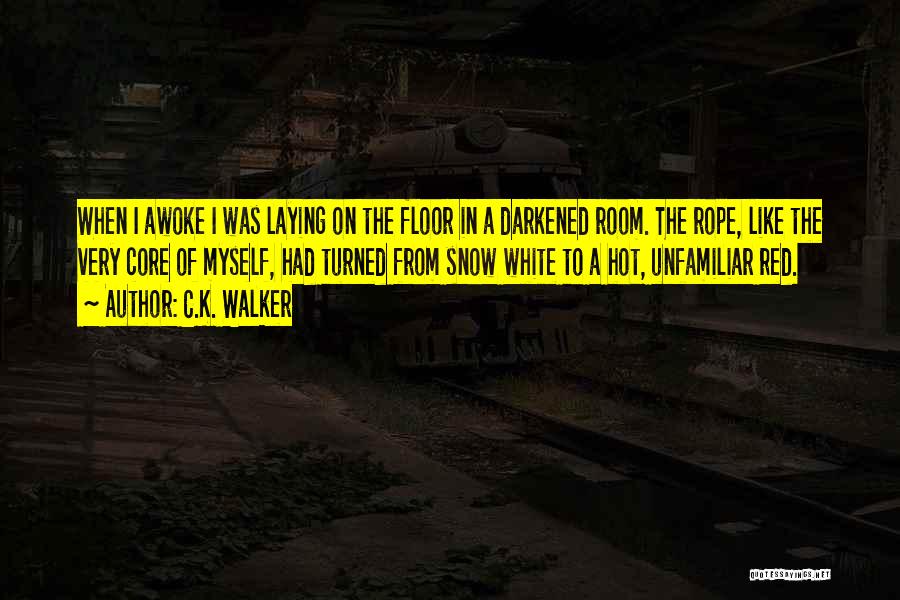 C.K. Walker Quotes: When I Awoke I Was Laying On The Floor In A Darkened Room. The Rope, Like The Very Core Of