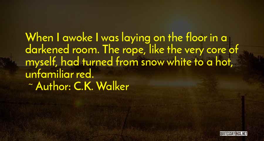 C.K. Walker Quotes: When I Awoke I Was Laying On The Floor In A Darkened Room. The Rope, Like The Very Core Of