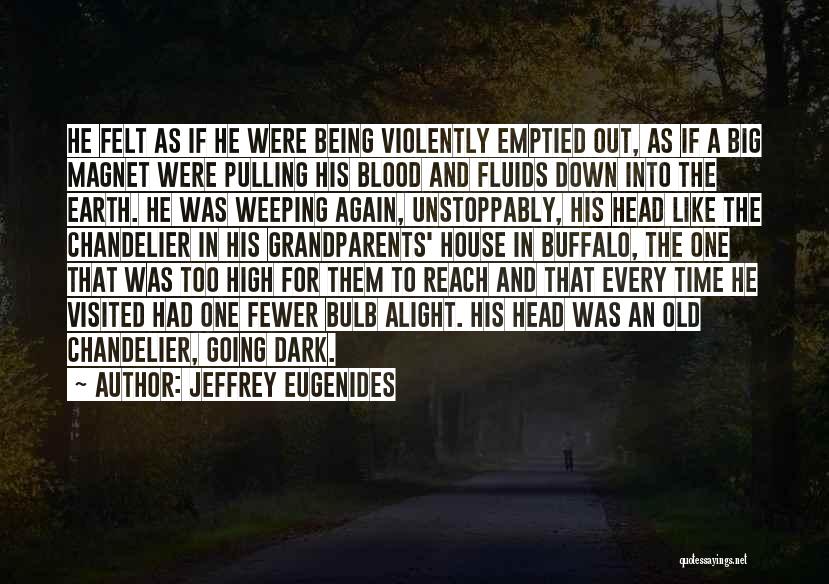 Jeffrey Eugenides Quotes: He Felt As If He Were Being Violently Emptied Out, As If A Big Magnet Were Pulling His Blood And