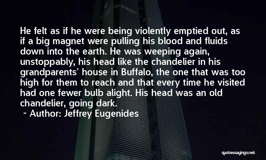 Jeffrey Eugenides Quotes: He Felt As If He Were Being Violently Emptied Out, As If A Big Magnet Were Pulling His Blood And