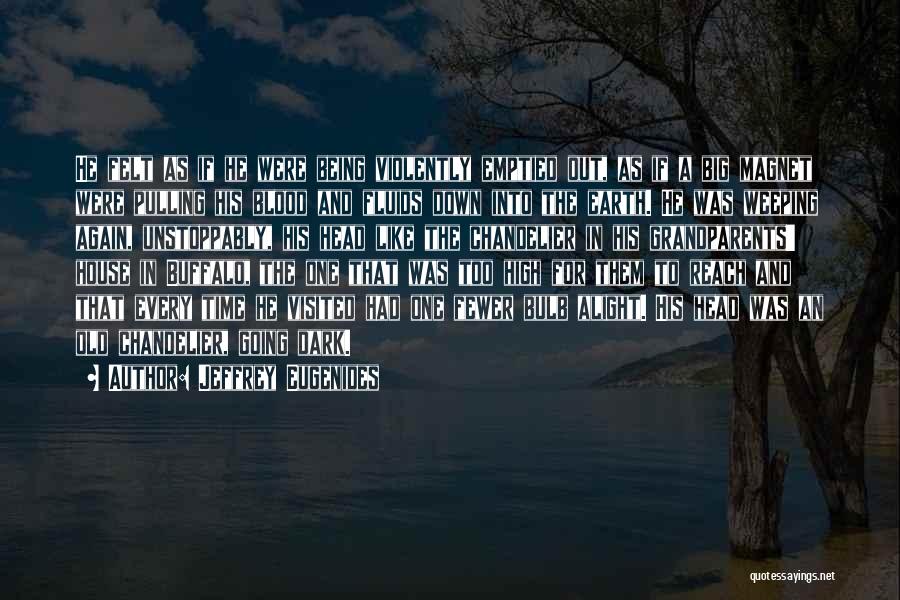 Jeffrey Eugenides Quotes: He Felt As If He Were Being Violently Emptied Out, As If A Big Magnet Were Pulling His Blood And