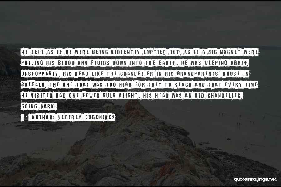 Jeffrey Eugenides Quotes: He Felt As If He Were Being Violently Emptied Out, As If A Big Magnet Were Pulling His Blood And