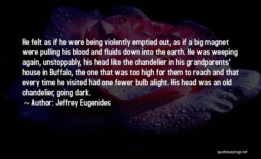 Jeffrey Eugenides Quotes: He Felt As If He Were Being Violently Emptied Out, As If A Big Magnet Were Pulling His Blood And