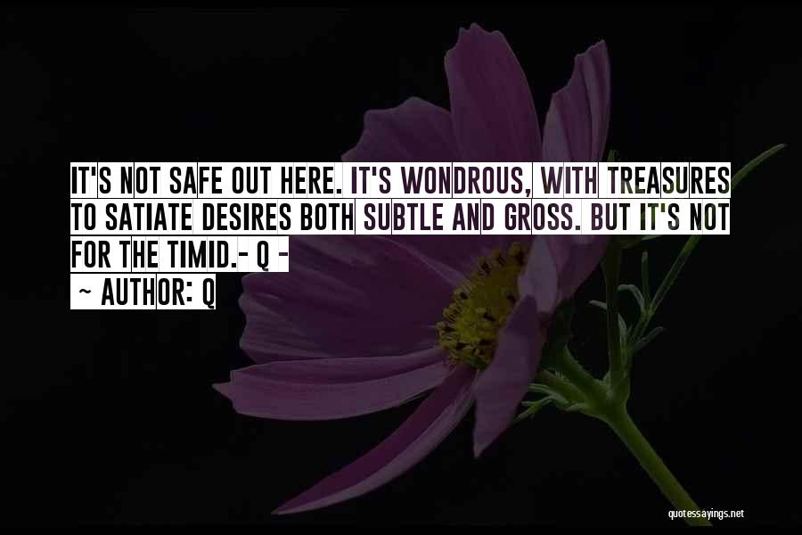 Q Quotes: It's Not Safe Out Here. It's Wondrous, With Treasures To Satiate Desires Both Subtle And Gross. But It's Not For