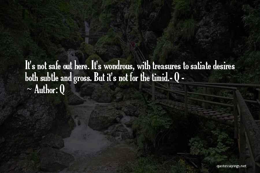 Q Quotes: It's Not Safe Out Here. It's Wondrous, With Treasures To Satiate Desires Both Subtle And Gross. But It's Not For