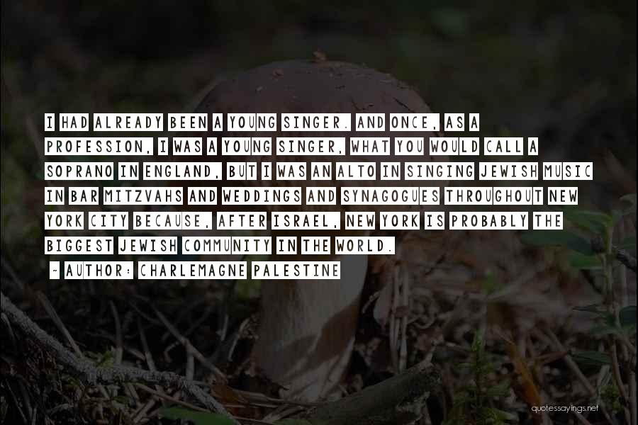 Charlemagne Palestine Quotes: I Had Already Been A Young Singer. And Once, As A Profession, I Was A Young Singer, What You Would