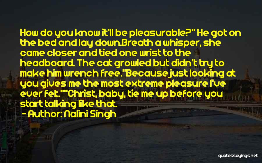 Nalini Singh Quotes: How Do You Know It'll Be Pleasurable? He Got On The Bed And Lay Down.breath A Whisper, She Came Closer