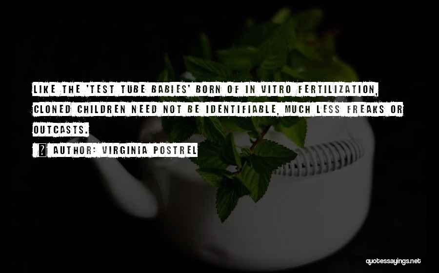 Virginia Postrel Quotes: Like The 'test Tube Babies' Born Of In Vitro Fertilization, Cloned Children Need Not Be Identifiable, Much Less Freaks Or