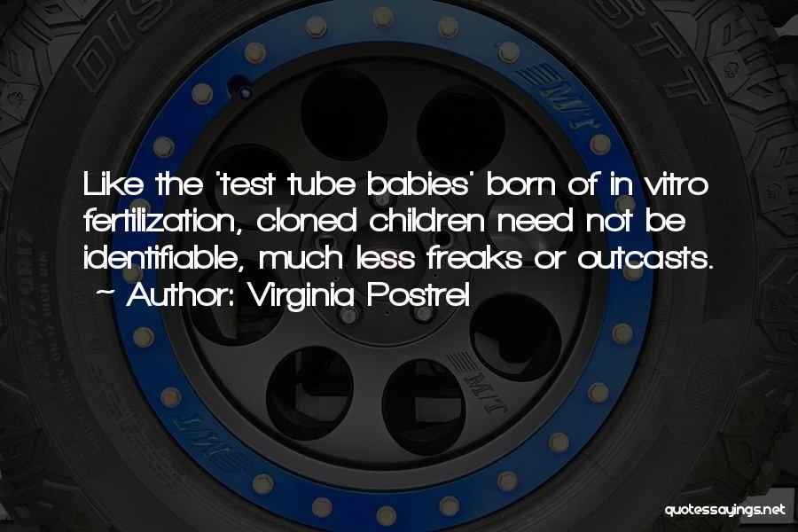 Virginia Postrel Quotes: Like The 'test Tube Babies' Born Of In Vitro Fertilization, Cloned Children Need Not Be Identifiable, Much Less Freaks Or
