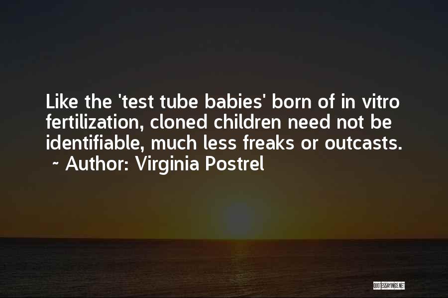 Virginia Postrel Quotes: Like The 'test Tube Babies' Born Of In Vitro Fertilization, Cloned Children Need Not Be Identifiable, Much Less Freaks Or