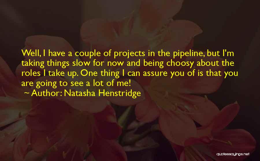 Natasha Henstridge Quotes: Well, I Have A Couple Of Projects In The Pipeline, But I'm Taking Things Slow For Now And Being Choosy