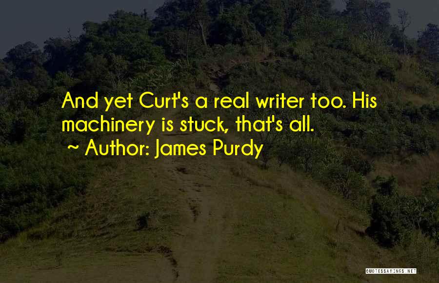 James Purdy Quotes: And Yet Curt's A Real Writer Too. His Machinery Is Stuck, That's All.