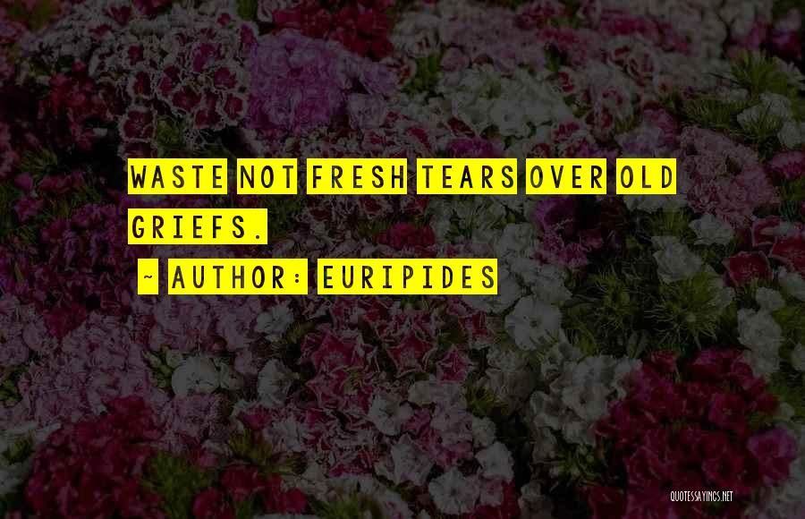 Euripides Quotes: Waste Not Fresh Tears Over Old Griefs.