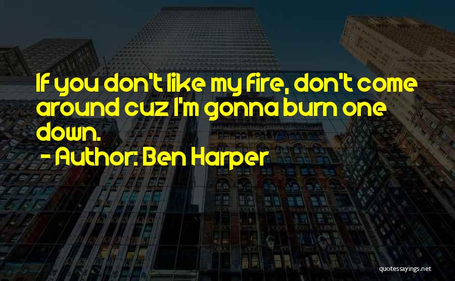 Ben Harper Quotes: If You Don't Like My Fire, Don't Come Around Cuz I'm Gonna Burn One Down.