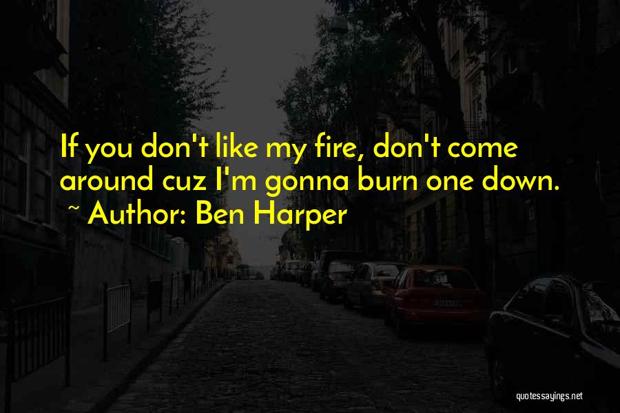 Ben Harper Quotes: If You Don't Like My Fire, Don't Come Around Cuz I'm Gonna Burn One Down.