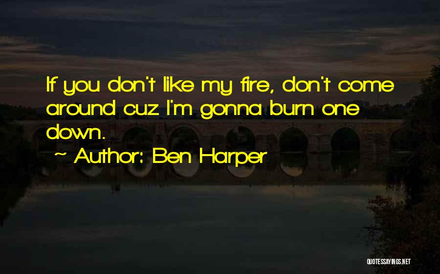 Ben Harper Quotes: If You Don't Like My Fire, Don't Come Around Cuz I'm Gonna Burn One Down.