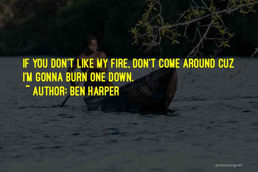 Ben Harper Quotes: If You Don't Like My Fire, Don't Come Around Cuz I'm Gonna Burn One Down.