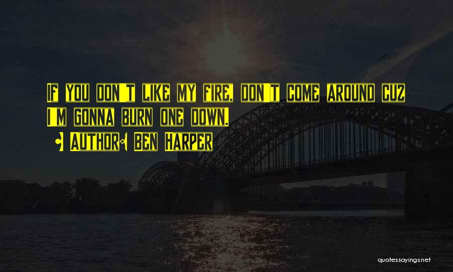 Ben Harper Quotes: If You Don't Like My Fire, Don't Come Around Cuz I'm Gonna Burn One Down.