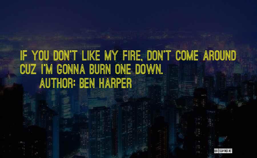 Ben Harper Quotes: If You Don't Like My Fire, Don't Come Around Cuz I'm Gonna Burn One Down.